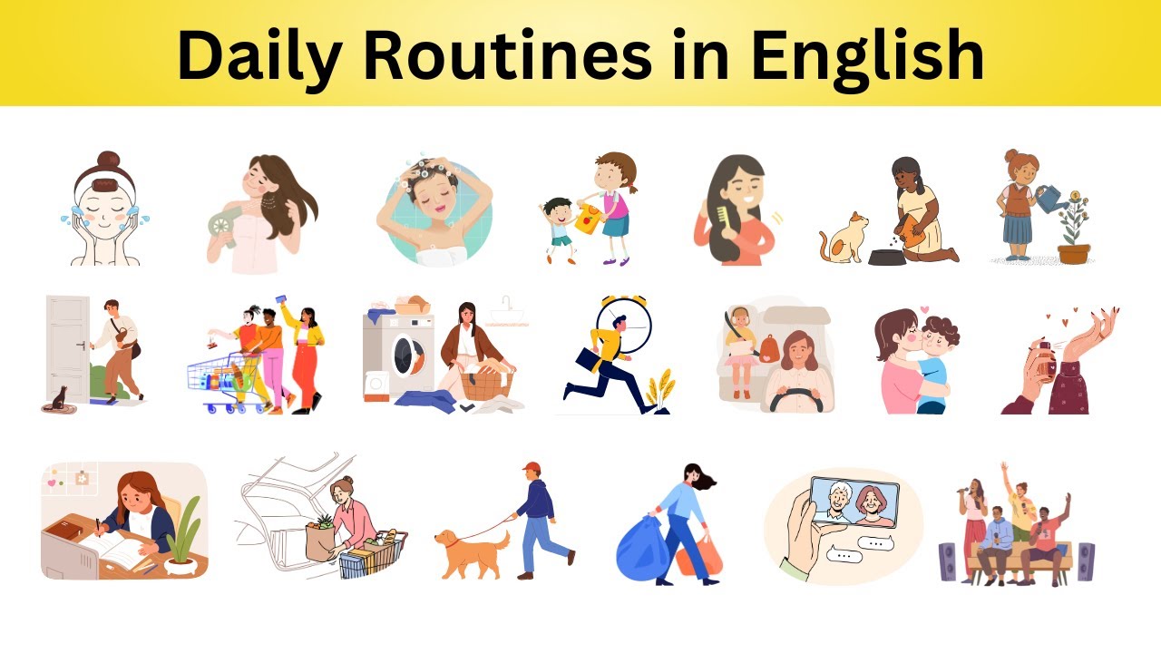 Daily Routines In English Speaking And Listening Practice - YouTube