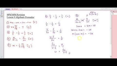 SPM MM Rev L9 Algebraic Formulae/KSSM Form 2 Chapter 3