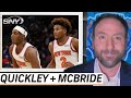 NBA Insider on Immanuel Quickley and Miles McBride&#39;s performances in Knicks win | SportsNite | SNY