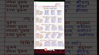 Krid Dhatu roop in sanskrit Krid Dhatu roop in sanskrit