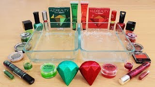 Emerald vs Ruby - Mixing Makeup Eyeshadow Into Slime! Special Series 97 Satisfying Slime Video