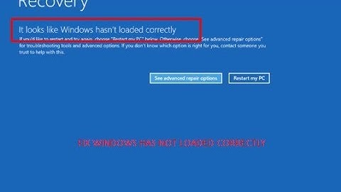 Fix Windows has not loaded correctly error