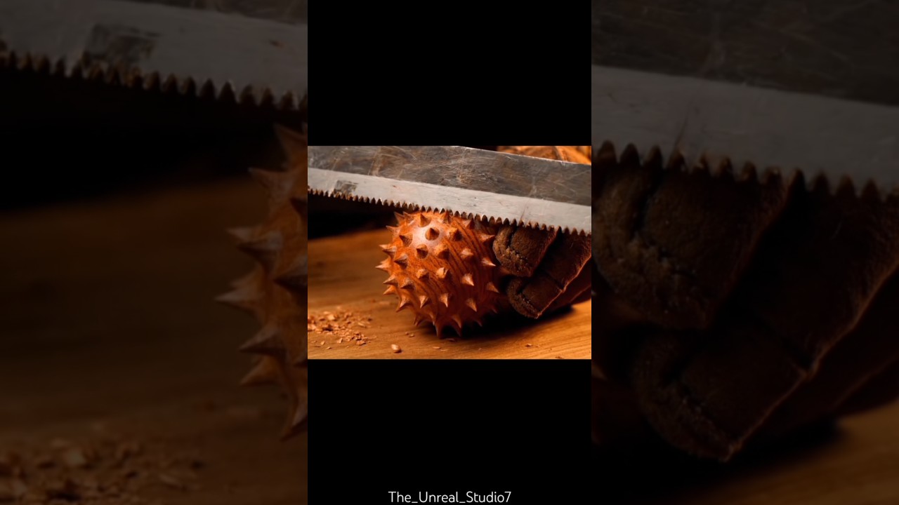 "Satisfying Wooden Rambutan Fruit Slice | ASMR Cutting in 4K Macro" 