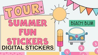 ✨ Tour: “Summer Fun Stickers” | 🩷 Digital Stickers | ⭐️ Digital Planning