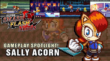 SSF2 Mods Gameplay Spotlight Showcase - Sally Acorn (Sonic The Hedgehog)