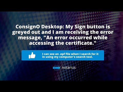 My Sign button is "greyed out" - I can see an .epf file