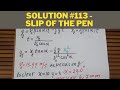 Solution #113 - Slip of the Pen