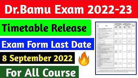 Dr.Bamu Exam Timetable Release 2022-23 | Oct/Nov Exam Form Date | All Course