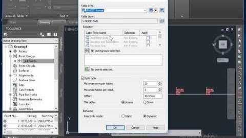 how to create point table in autocad civil 3d 2017