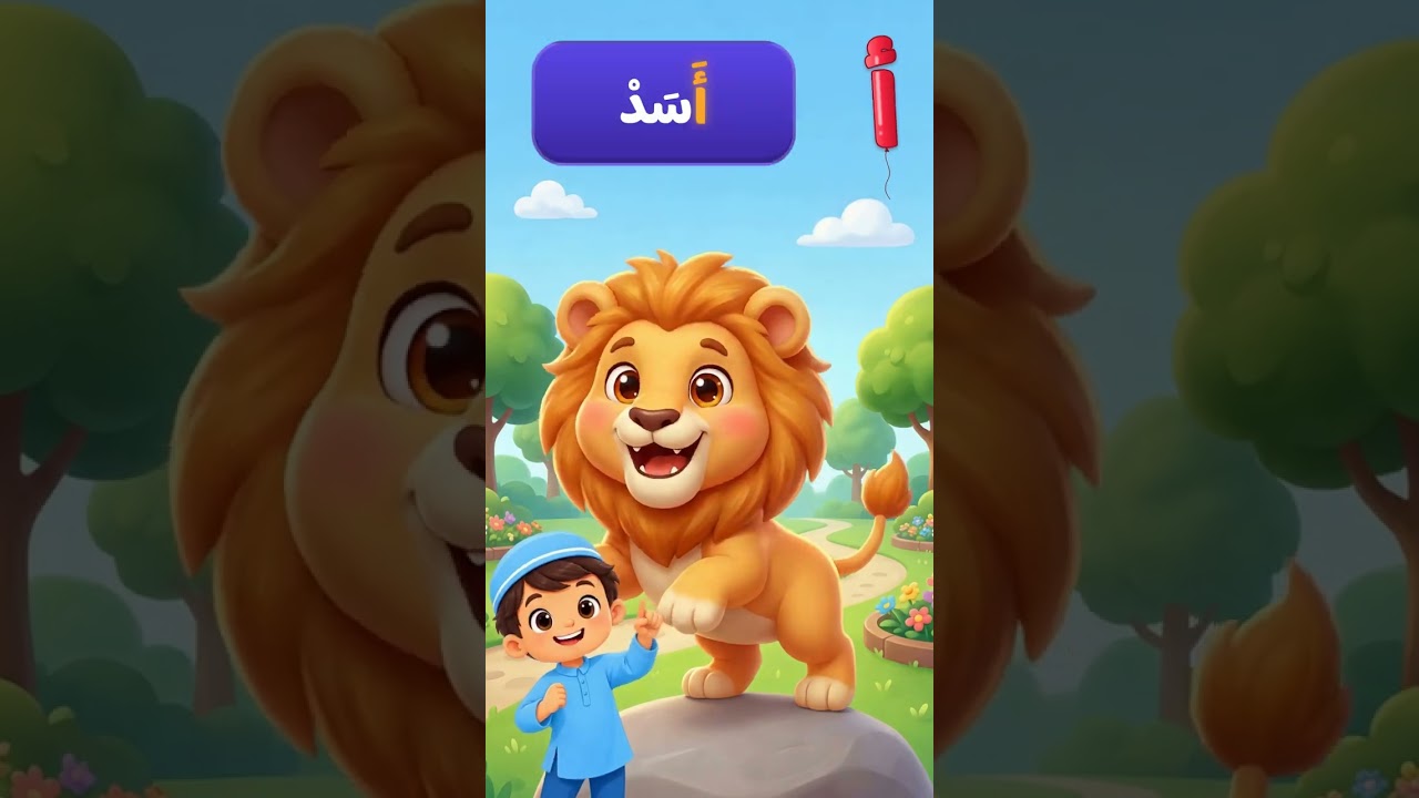 حرف الألف أ بالحركات للأطفال 🎈 مع آدم ولينا | Arabic Letter Alif for Kids #Shorts
