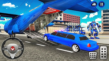 US Police Limo Car Transform Robot Transport Game 2021 - Android Gameplay