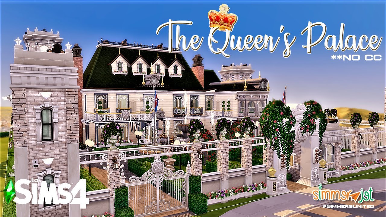 I built THE QUEEN'S SUMMER PALACE 💂‍♀⚜💂‍♀ | THE SIMS 4 | NO CC