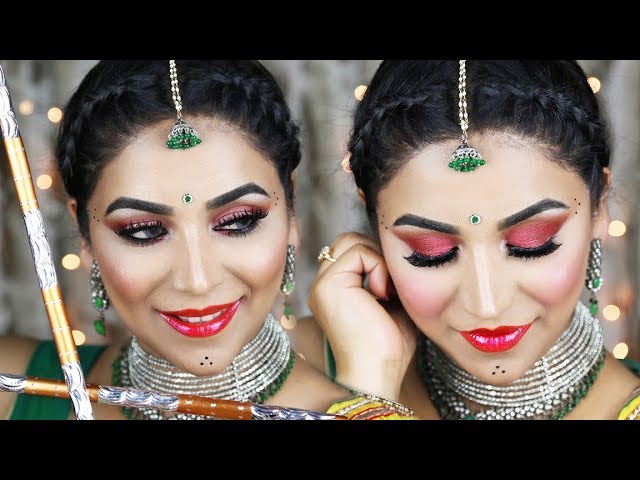 Hairstyle For Navratri/ Garba/ Dandiya Night | Hairstyle Using Earring As  Maang Tikka - YouTube