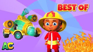 The Best of FIREFIGHTER Cartoons - cartoons for kids with trucks & animals