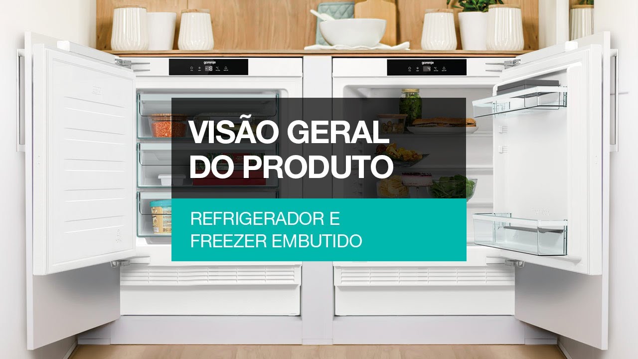 Visão geral do produto do refrigerador e freezer embutido Gorenje