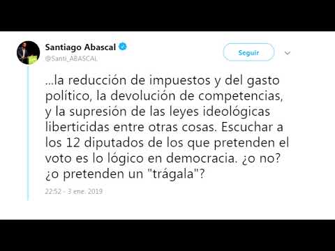 Santiago Abascal responde en Twitter al ofrecimiento del PP