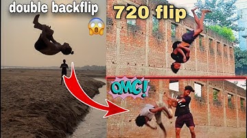 720 flip practice video and double backflip 😱 Amazing flip practice landing ❤️ #flip #stuntvideo 