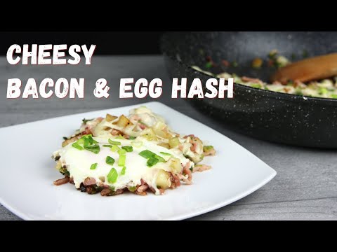 Cheesy Bacon And Egg Hash (Breakfast Skillet) - Cafe Delites