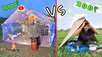 Overnight survival challenge in low to high budget tent house