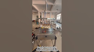 Semi automatic overflow filling machine test video