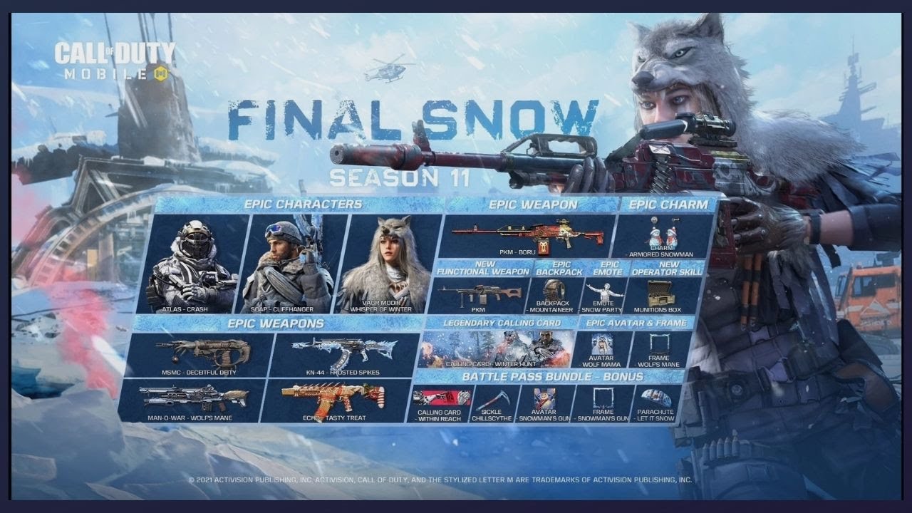 COD MOBILE SEASON 11 BATTLE PASS REWARDS LEAK ,NEW COMIC TIME ,UPDATE RELEASE DATE ,NEW MAP AND MORE