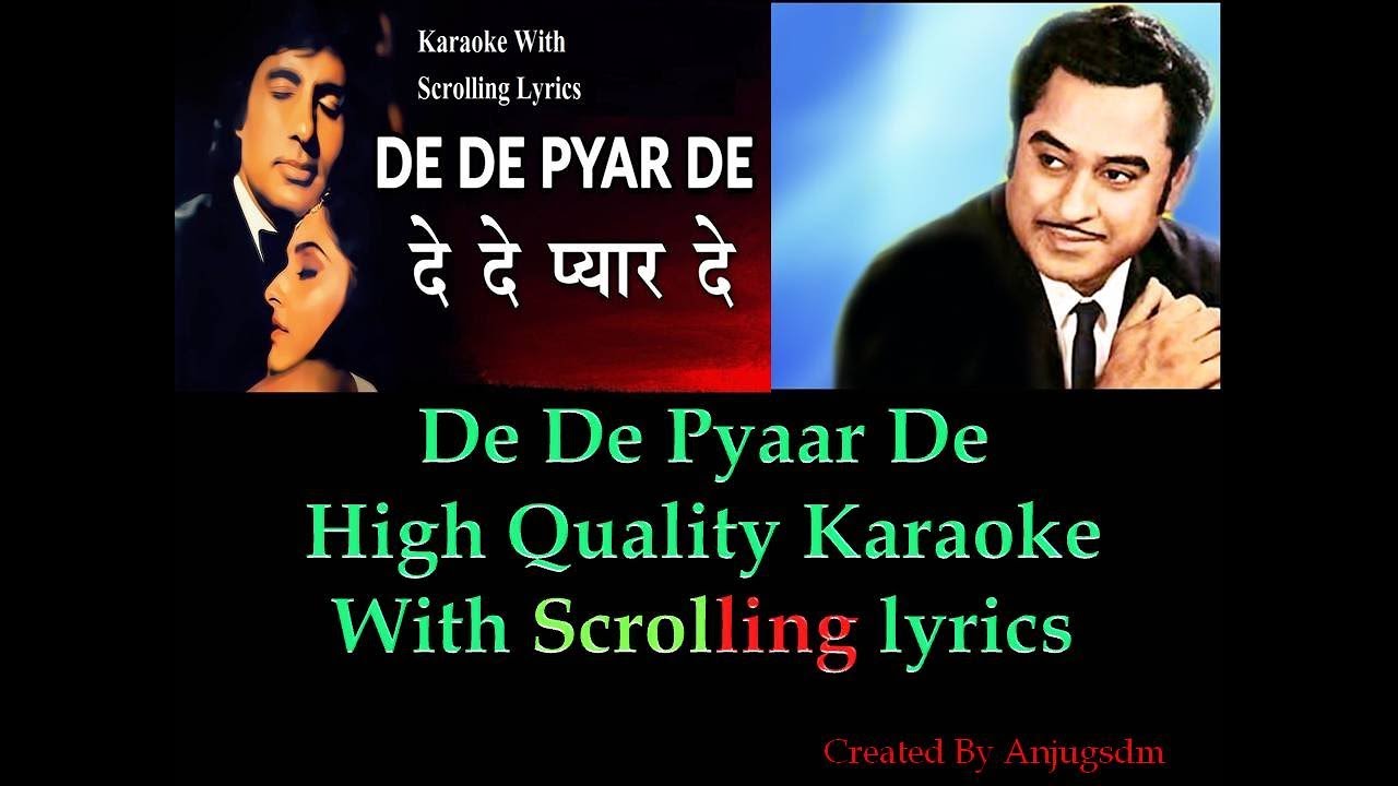 De De pyaar de  Sharaabi 1984   karaoke with scrolling lyrics High Quality