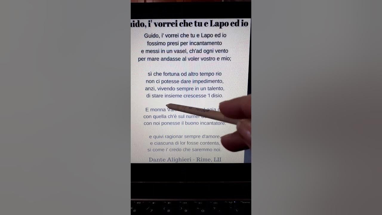 I Vorrei Che Tu Lapo Ed Io Parafrasi "Guido, i'vorrei che tu e Lapo ed io" - YouTube