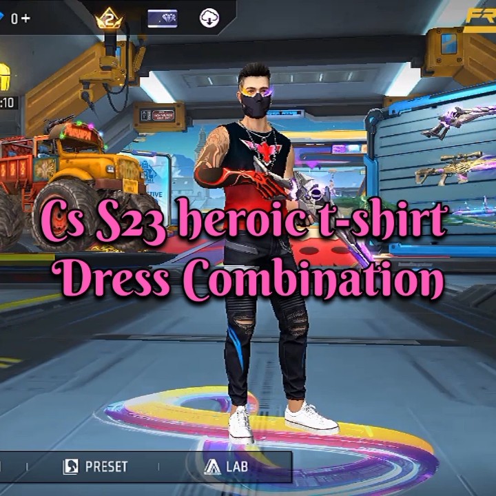 cs S23 heroic t-shirt dress Combination #freefire #ff free diamonds in free fire