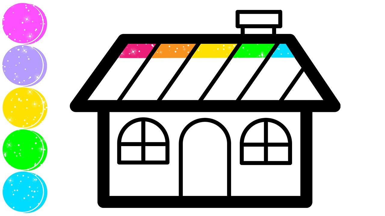 How to draw a House Rainbow  Drawing House step by step easy