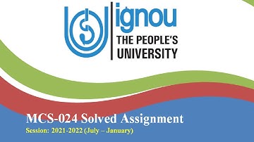 MCS 24 Solved Assignment 2021 22