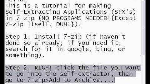 How to make a Self-Extracting.exe using 7-zip (No other Programs!)