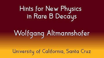 HE Seminar - 3/25/22 - Wolfgang Altmannshofer - University of California, Santa Cruz