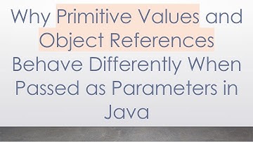 Why Primitive Values and Object References Behave Differently When Passed as Parameters in Java