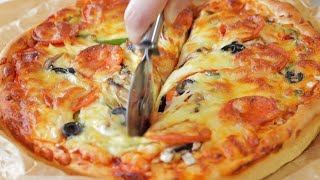 You won't buy pizza again after this video! Homemade pizza, quick dough in 10 minutes