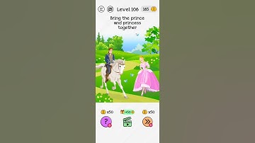 #Shorts Brain Dom Game Challenge 2022 | level 106 | Bring the prince and princess together