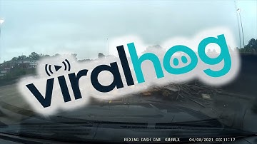 Tight On-Ramp Topples Truck Over || ViralHog