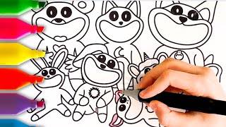 Smiling Critters Plushies Coloring Page Family Drawing How to Draw Poppy Playtime Characters