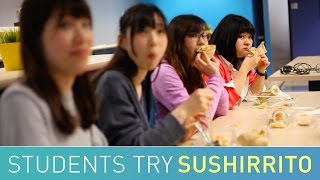 Japanese Students Try Sushi Burrito in San Diego, California!