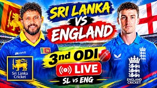  LIVE 🔴  Sri Lanka vs England 3rd ODI | Match | SL vs ENG 3rd ODI  live Cricket cricket live 