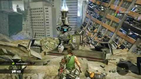 Bionic Commando Fighting with Soldiers and Robot Bosses