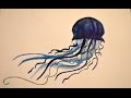 Jellyfish watercolor speed painting