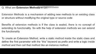 Extension Method In C