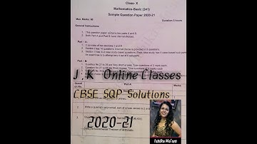 CBSE | Basic(241) | Maths | Sample Question Paper 2020-21 | Class 10 | Solution=