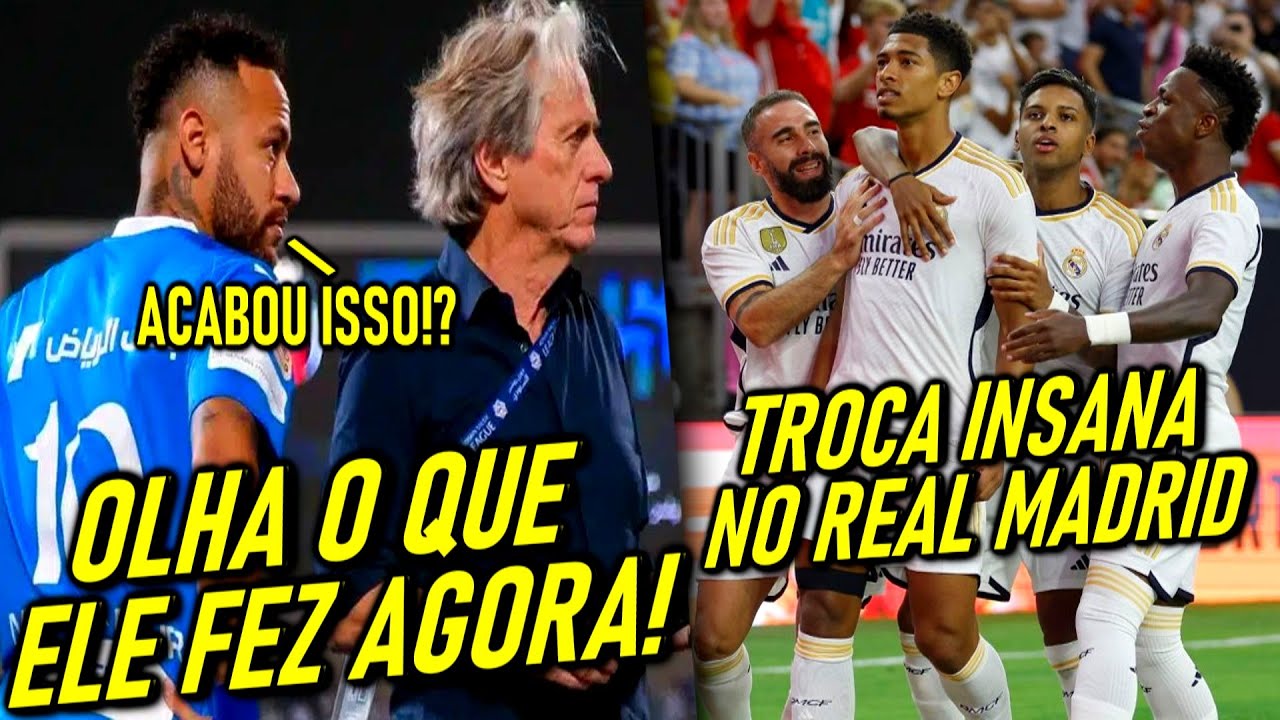 Jorge Jesus e jogadores do Al-Hilal desejam melhoras a Neymar