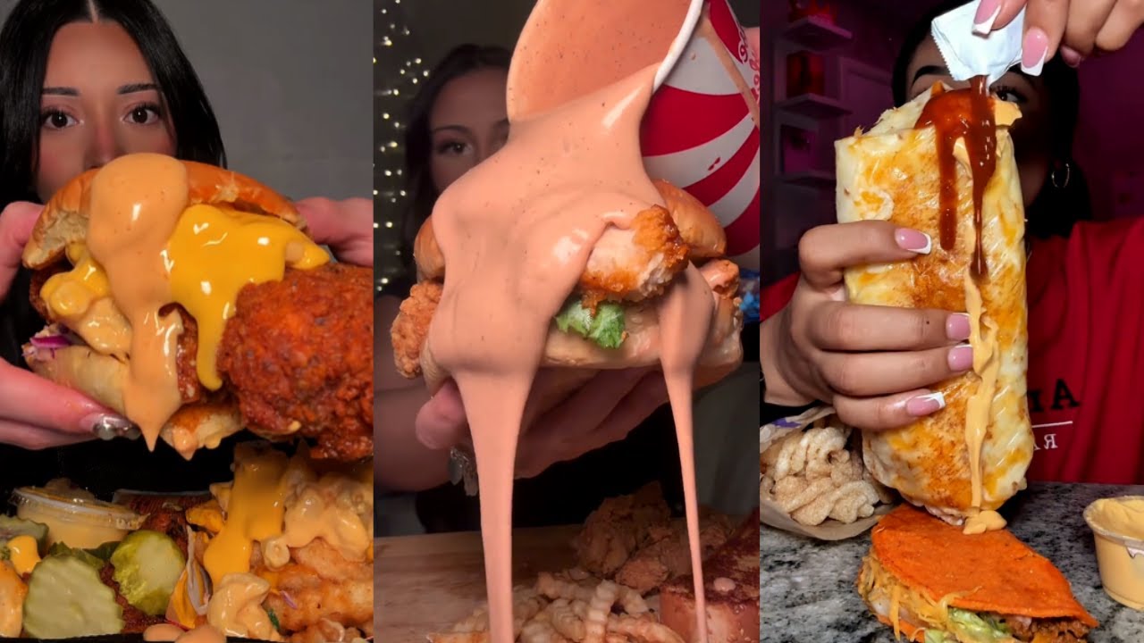 TIKTOK Mukbang Compilation🍗| Seafood, Dave's Hot Chicken, Wingstop, Taco Bell, Chipotle & More!