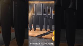 Luxury Black Knife Set 🔥 Perfect Kitchen Upgrade #KitchenGadgets #KnifeSet #CookingTools #AmazonFind