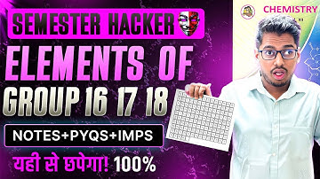 7. Elements of group 16,17 & 18  One Shot Class12 HSC Board 🔥Semester Ka  Hacker  ASC