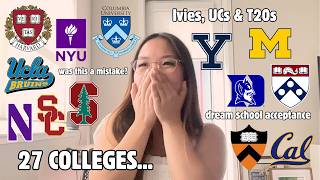 COLLEGE DECISION REACTIONS 2026 | I applied to 27 schools – Ivies, UCs, and T20s