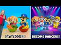 Assistant Teaches Baby Paw Patrol to Eat Healthy and do Funny Dances
