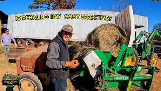Is Turning Round Bales Into Square Bales Profitable? | Rebaling Hay